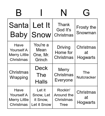 Christmas Bingo! Bingo Card