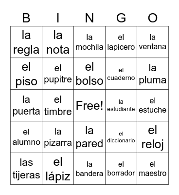 Objetos en la clase Bingo Card