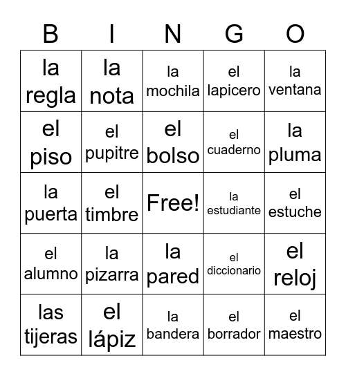 Objetos en la clase Bingo Card
