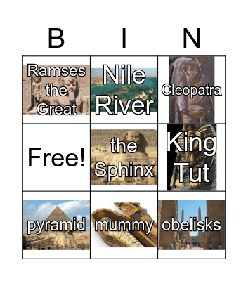 English Village Egypt Bingo Card