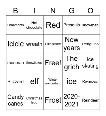 Winter Bingo Card