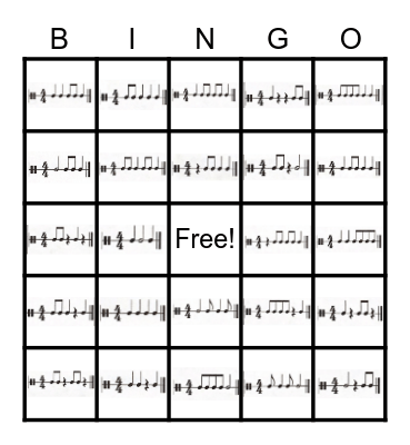 EASY RHYTHM Bingo Card