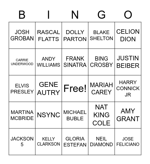 CHRISTMAS ZOOM BINGO Card