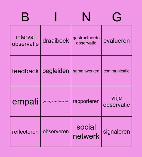 bingo sociaal Bingo Card