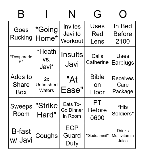 Ben Bingo Card