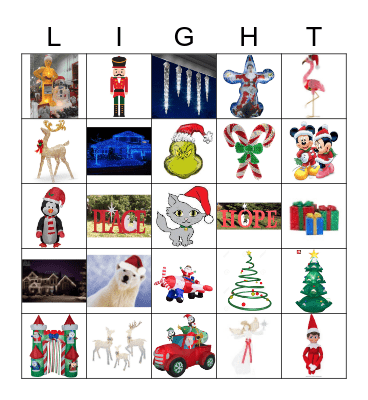 Christmas Lights Bingo 2020 Bingo Card