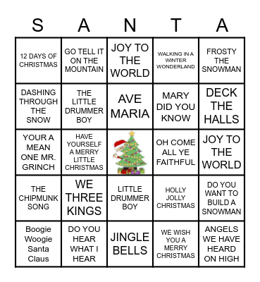 SANTA BINGO Card