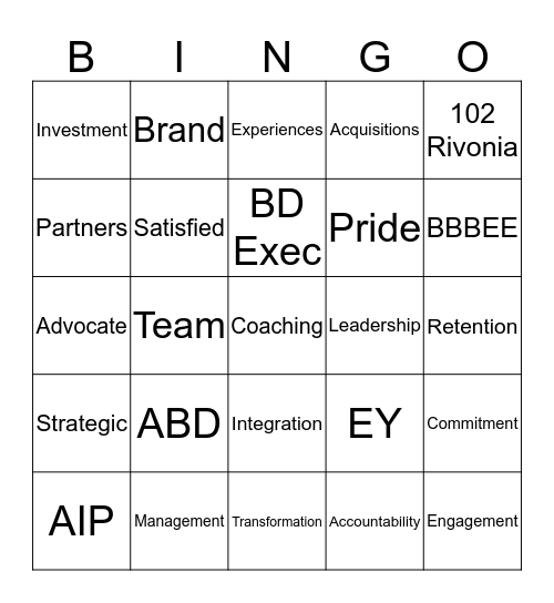 ABD Connect Session Bingo Card