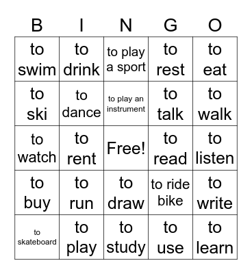 Andrew's bingo board Bingo Card