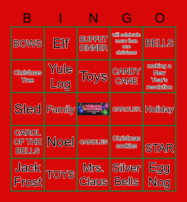 Celebrate Christmas at Hilldrup Bingo Card