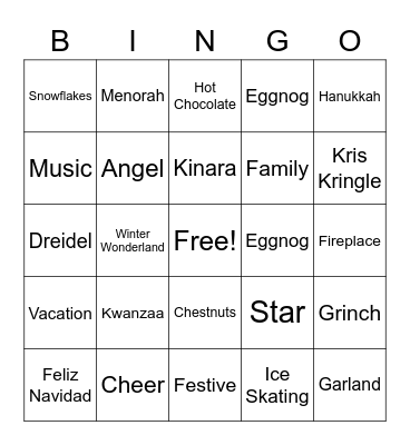 Holiday Bingo Card