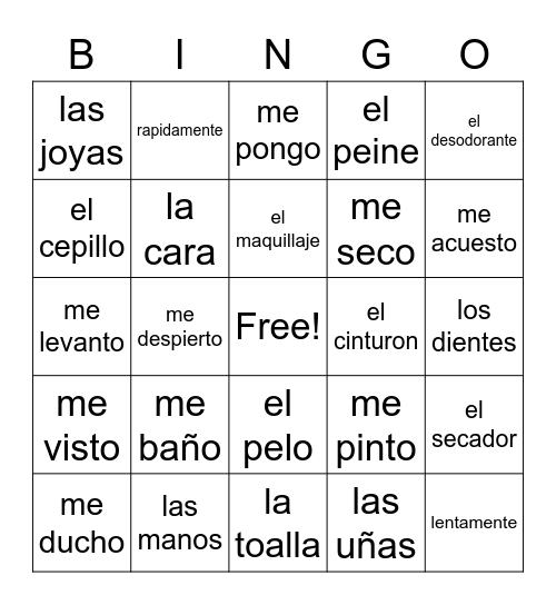 Chapter 2A-routines Bingo Card