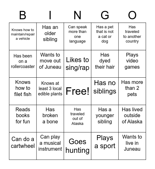 Find Someone Who... Bingo Card