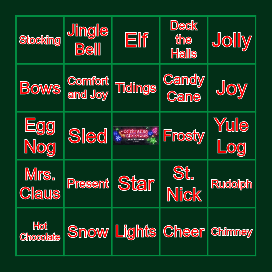 Celebrate Christmas at Hilldrup Bingo Card