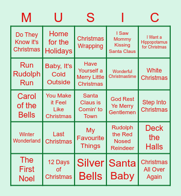 Do You Hear HOLIDAY Bingo Card