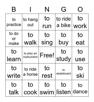spanish stuff Bingo Card