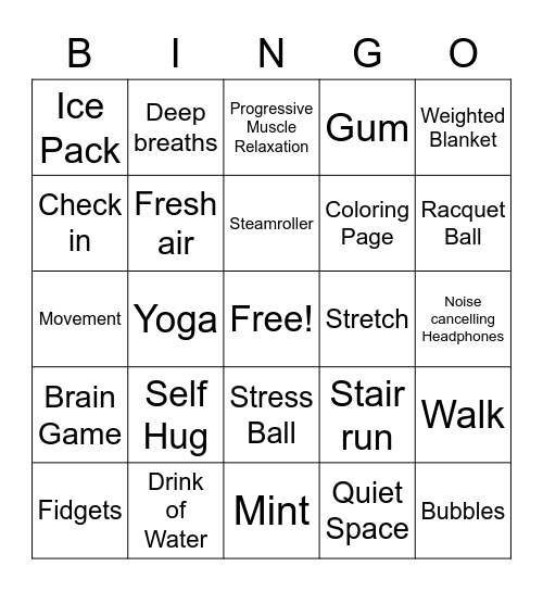 Strategies Bingo Card