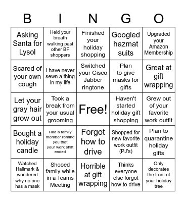 Ugly Sweater Fashion Show Bingo Card