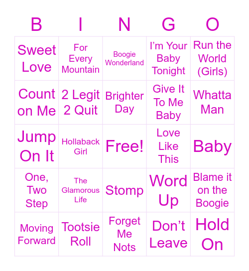 KP’s Musical Bingo 🥳🎂 Bingo Card