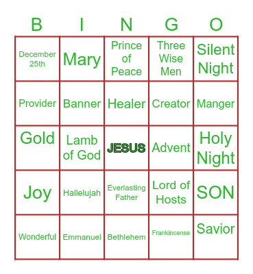 Christmas Bingo Card