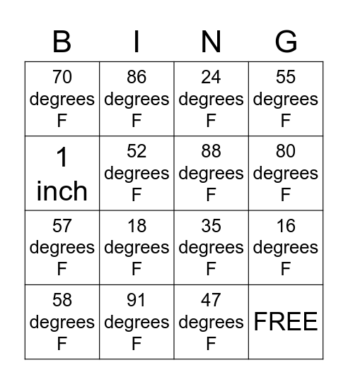 Tribe Bingo Card