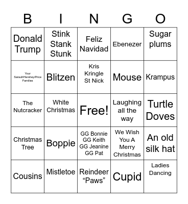 2020 Holiday Happy Hour Bingo Card