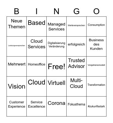 Kickoff- Bingo Card