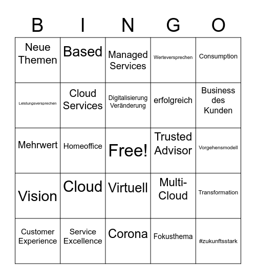 Kickoff- Bingo Card