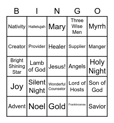 Christmas Bingo Card