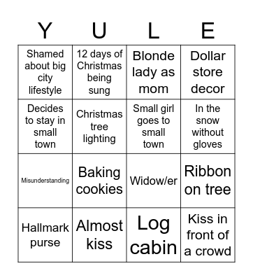 Hallmark Christmas Movies Bingo Card