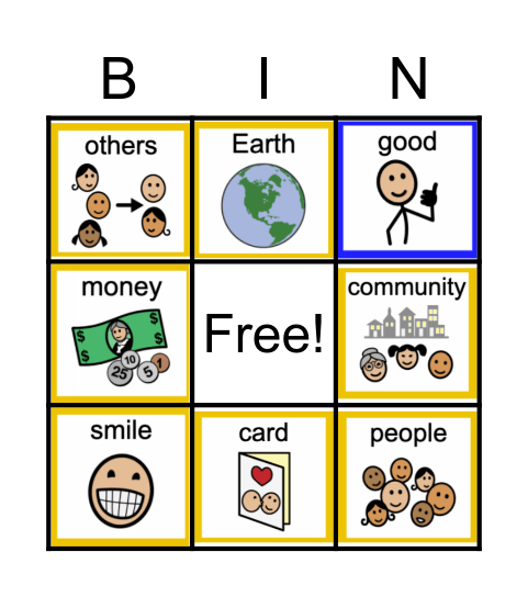 Give Giving a Try (Dec. ULS Vocab) Bingo Card