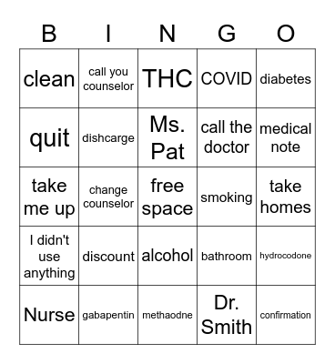 Clinic Bingo Card