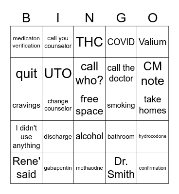 Clinic Bingo Card