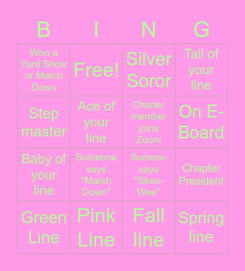 DX Bingo Card