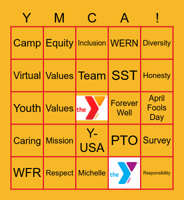 YMCA Bingo Card