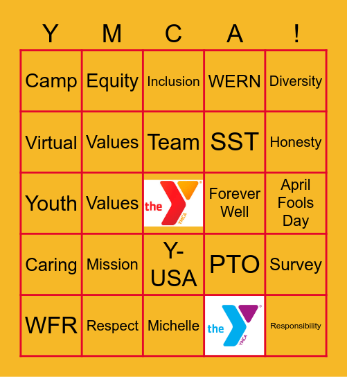 YMCA Bingo Card