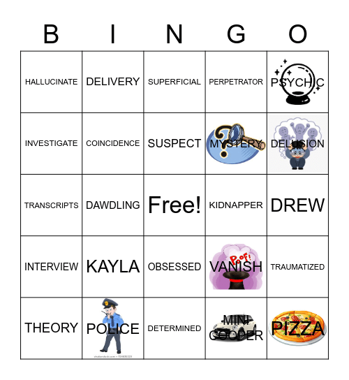 The Night She Disappeared Bingo Card