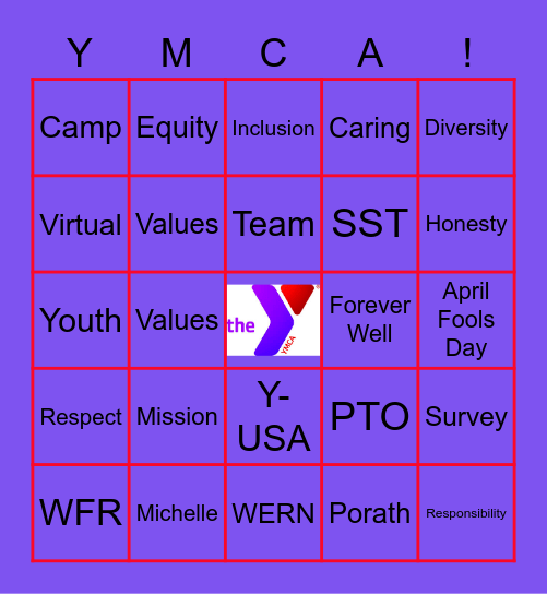 YMCA Bingo Card