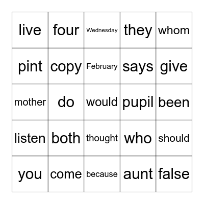 Bingo Card