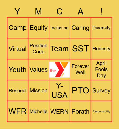 YMCA Bingo Card