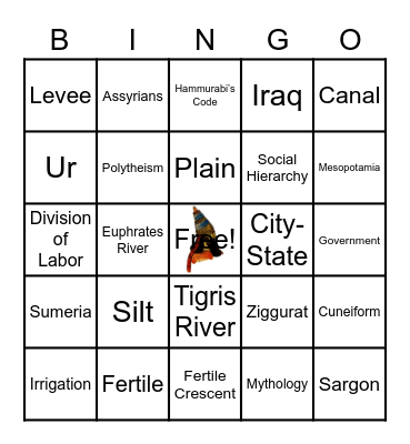 Mesopotamia Review Bingo Card