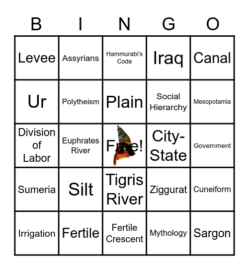 Mesopotamia Review Bingo Card