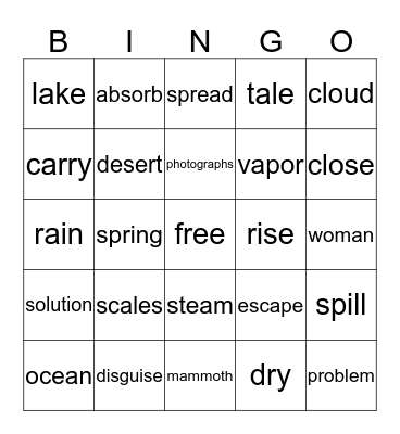 Unit 2 Reach  Bingo Card