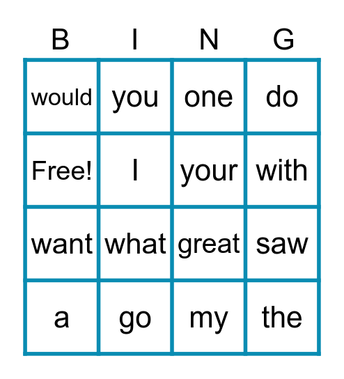 Sight Words 2nd Grade Intervention Bingo Card