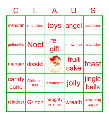 Holiday BINGO Card