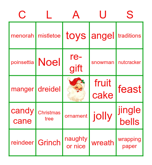 Holiday BINGO Card