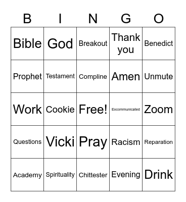 Academy Bingo Card