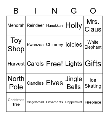 HOLIDAY BINGO Card