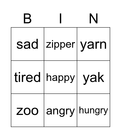 P1/1 Bingo for Friday Bingo Card