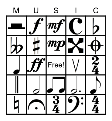 Music Bingo Card